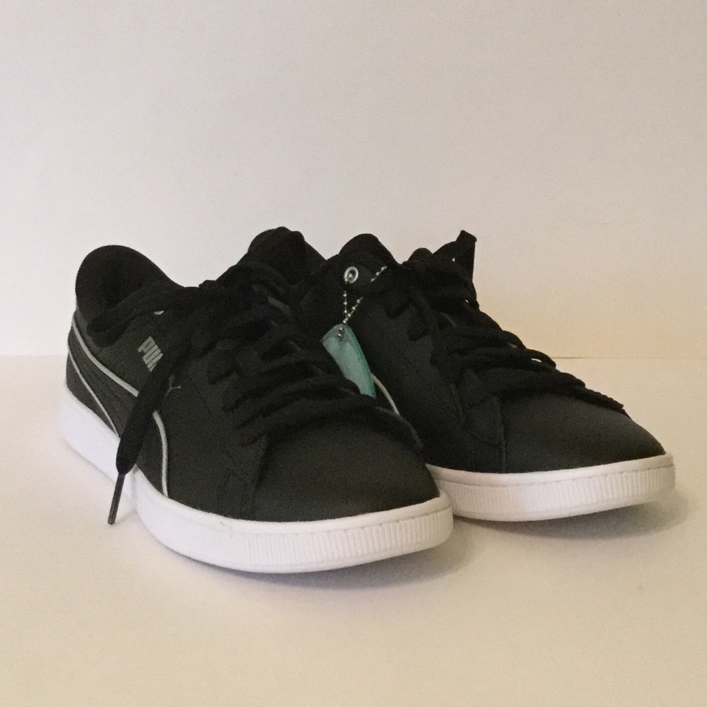 Puma Black and White Low-Top Sneakers